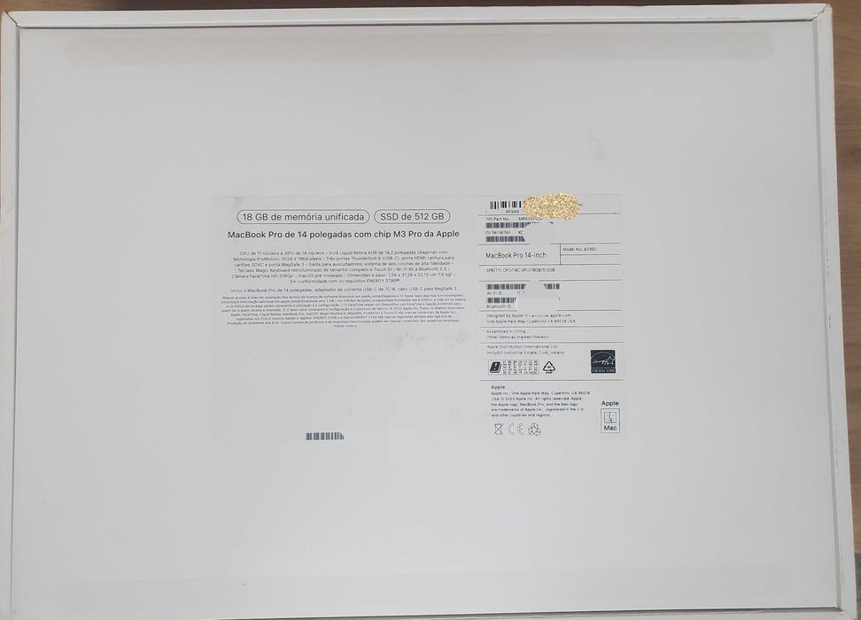 Apple Macbook M3 Pro 2023 18GB RAM 14” 512Gb SSD