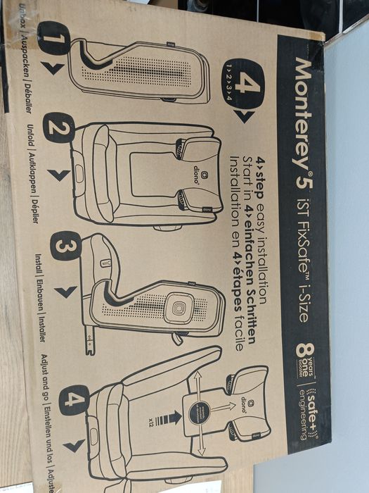 Diono 5ist fix safe fotelik samochodowy regulowany zagłówek ISOFIX