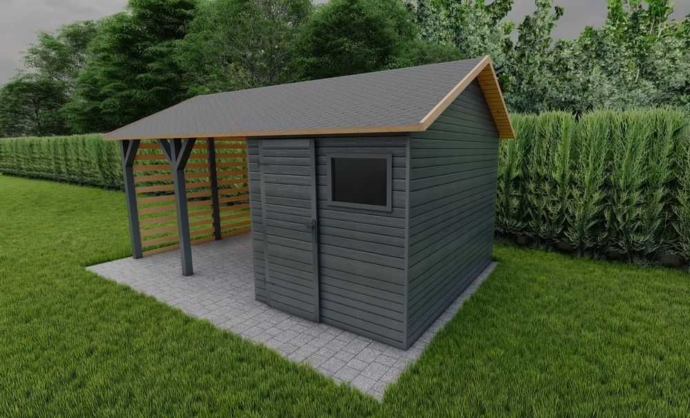 Domek Narzędziowy, Drewutnia, Altana, Wiata 2w1 Farmer Classic Plus