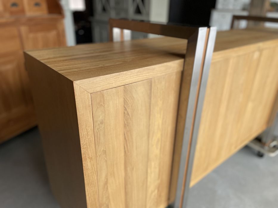 NOWOCZESNA drewniana komoda DUŻA prosta minimalistyczna loft jasna