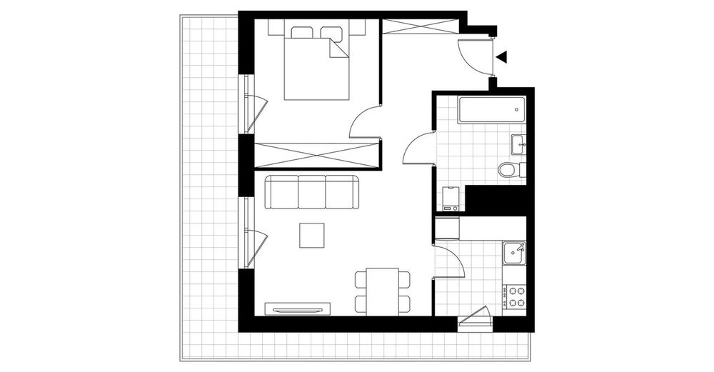 2-pokojowe mieszkanie 43m2 + balkon Bez Prowizji