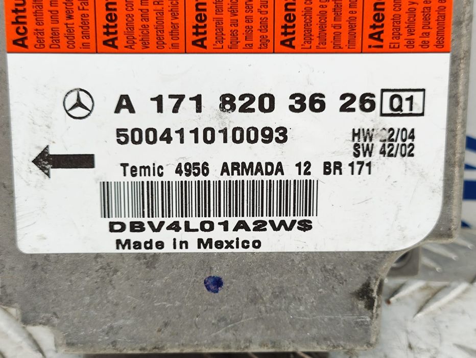 Módulo Controlo De Airbag Original Mercedes Benz SLK R171 A1718203626