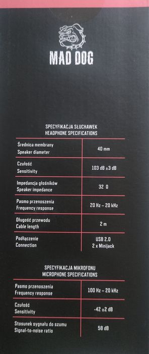 Słuchawki Mad Dog Gaming Headest GH003