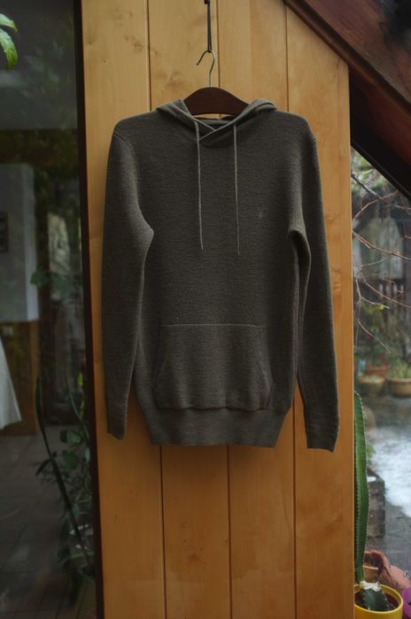 zielony zimowy sweter bluza Allsaints 100% merino Ivar Hoody premium