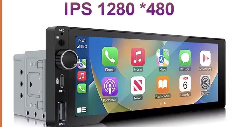 Auto radio com carplay e bluetooth