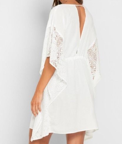B.P.C plażowa tunika biała boho z koronką r.48/50