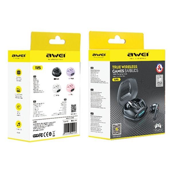 AWEI słuchawki Bluetooth 5.3 T25 TWS+ stacja dokująca czarny/black