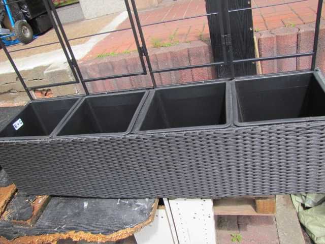 Amazon Prostokątna donica z wikliny pergola cztery donice 127 cm