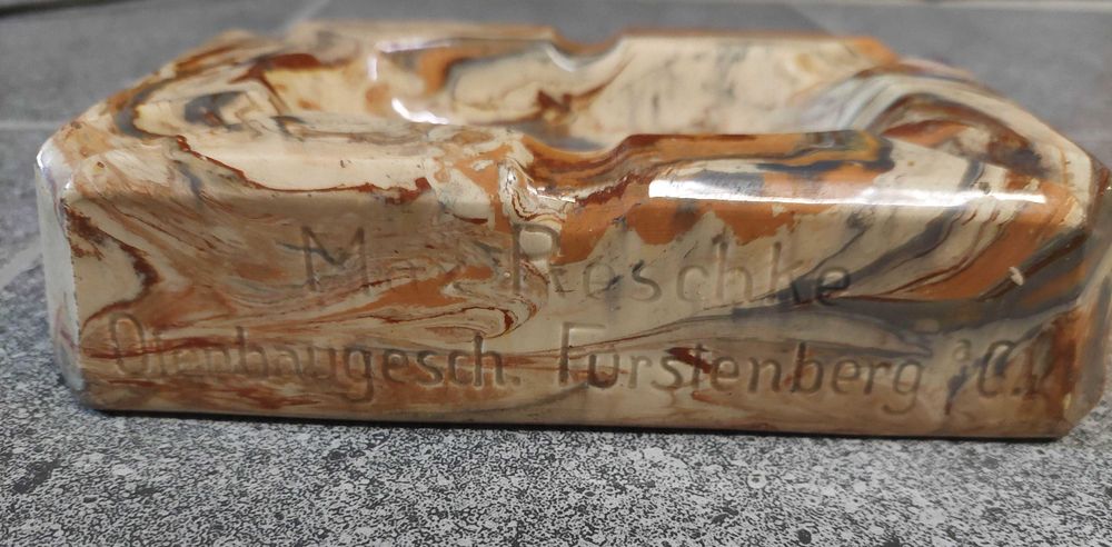 Stara popielniczka z fabryki Roll & Kreutz z Lubska / Sommerfeld /