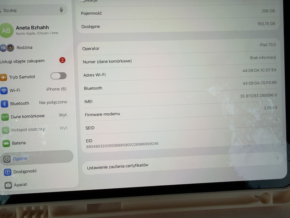 ad Pro 11 M5 256GB 5G Cellular | Gwarancja 03.2027 | Jak nowy