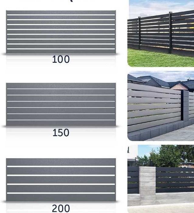 Przęsło ogrodzeniowe kompletne 2x1,2m ocynk + ral czarny, antracyt