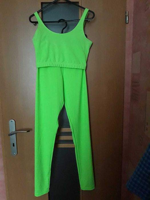 Legginsy, top, komplet sportowy getry zielone viktorowna S