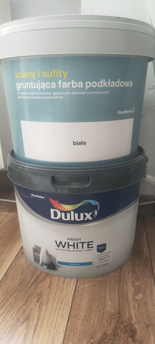 Farba Dulux white plus podkład gruntujący