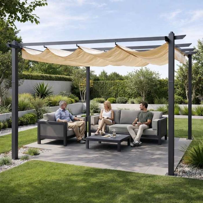 Pergola 3x4 zadaszenie ogrodowa altana pawilon Parasol do ogrodu daszek