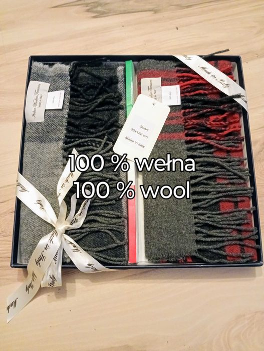 Made in Italy Zestaw prezentowy 2 szaliki wełniane