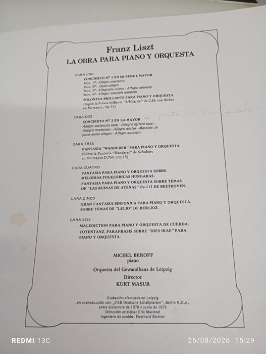 Discos de vinil Liszt