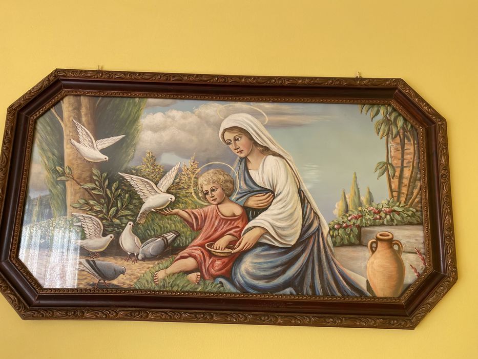 obraz Matki Boskiej PRL solidna ramą