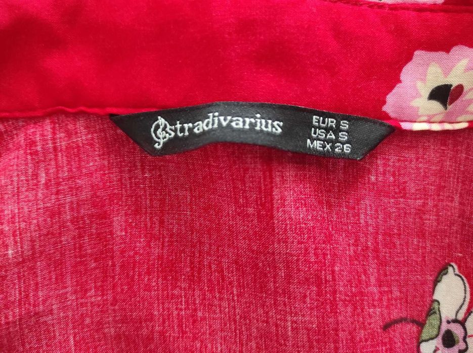Koszula damska w kwiaty Wiskoza Stradivarius czerwona rozm. 36 S