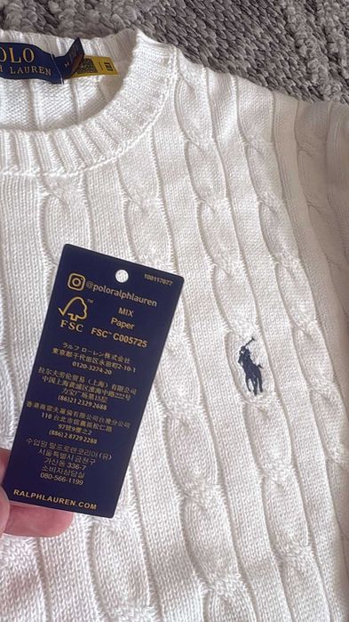 Biały sweter Polo Ralph Lauren - Rozmiar M