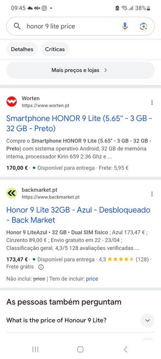 Snartphone Honor 9 Lite + smartwatch Honor Band 4, novos