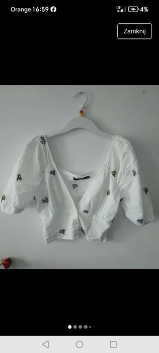 Cropp top z odkrytymi ramionami bluzka krótka 100%bawełny