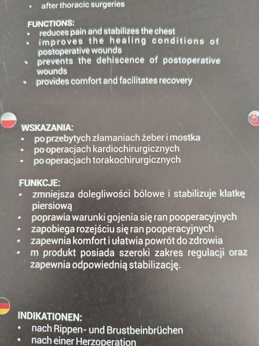 Pas żebrowy po operacji serca