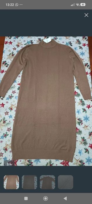 Vestido castanho de outono/inverno