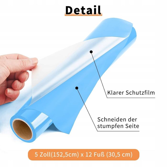 folia flex do plotera 30,5x152 cm niebieska termotransfer