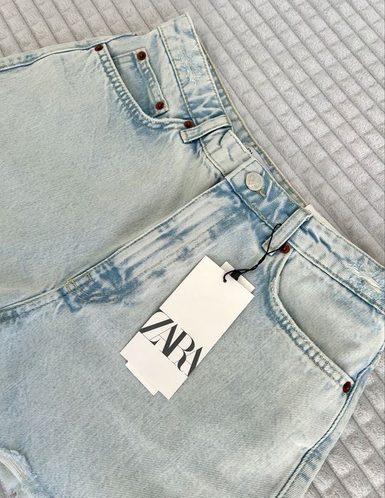Zara jasne jeansowe szorty z wysokim stanem 38 nowe