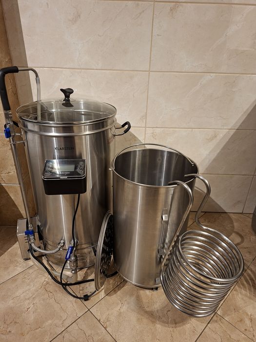 Zestaw do piwa: kocioł Klarstein Brauheld Pro 45 l+chłodnica+hopspider