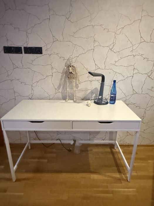 Biurko Alex białe  z kontenerkiem Akex Ikea