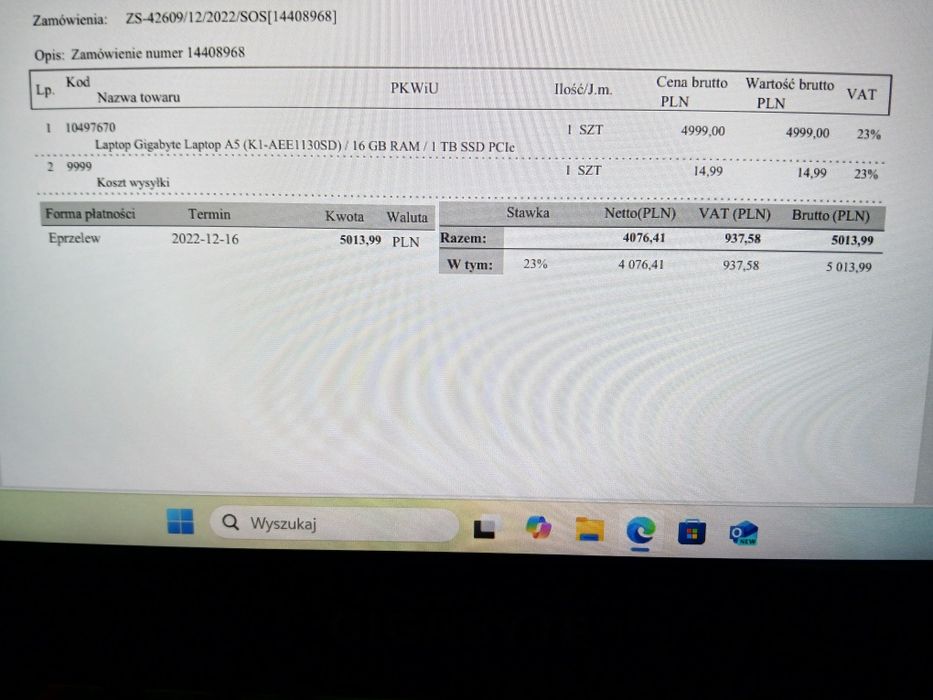 Laptop Komputer Gigabyte A5K1 (RTX 3060, RYZEN 5 5600, 32GB RAM ) stan