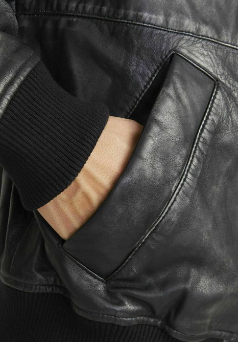 Blusão de verdadeiro couro de vaca Jack & Jones