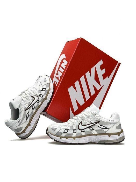 Кросівки Nike P-6000 WMNS White Black Brown premium i89 | Кроссовки Найк жіночі
