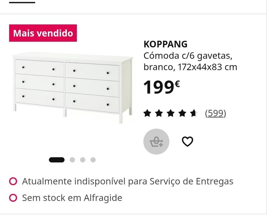 Cómoda de 6 gavetas IKEA