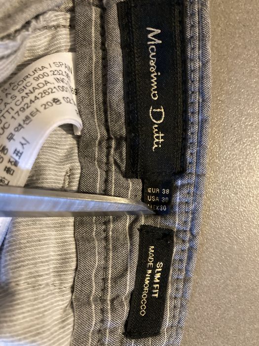 Massimo Dutti szare spodnie prążek, slim fit, r. 38