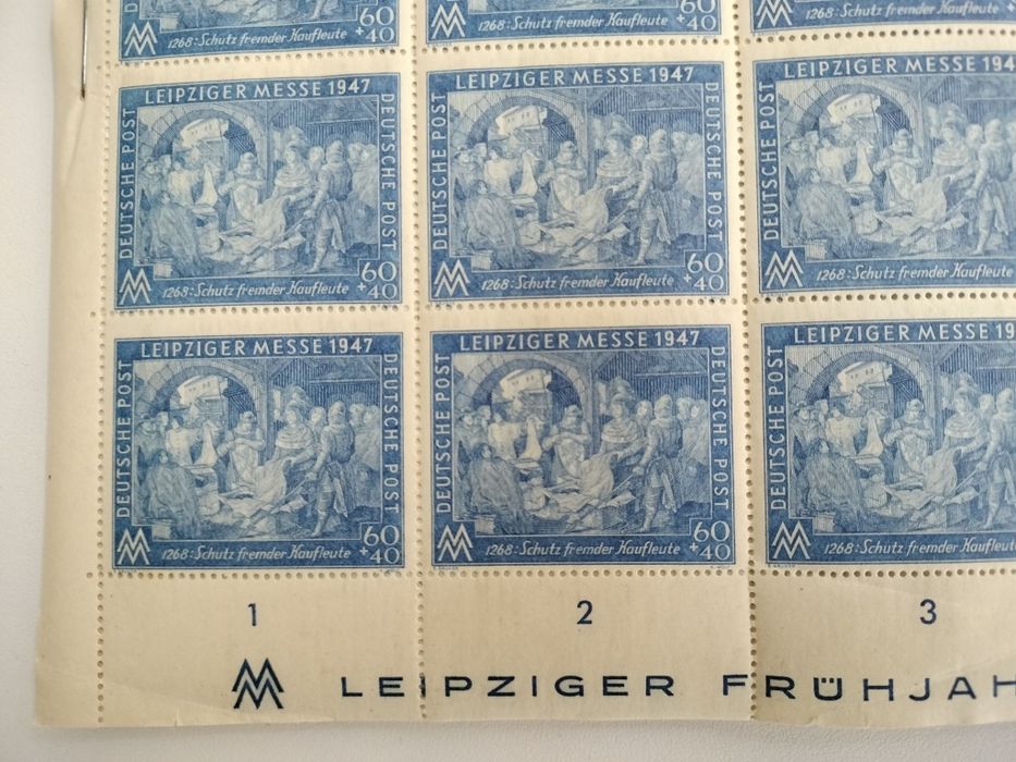 Znaczki Briefmarken Leipziger Messe 1947 : nominał 60+40 Pf komplet