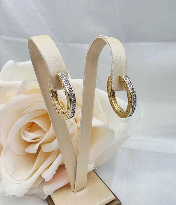 Złote kolczyki koła próba 585 w stylu Bvlgari 5,41g