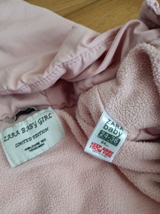 Casaco Zara 24-36m cor de rosa