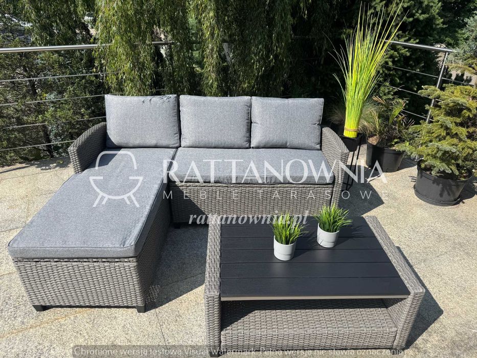 Meble Ogrodowe Technorattanowe Zestaw Tarasowy Narożnik Ogrodowy