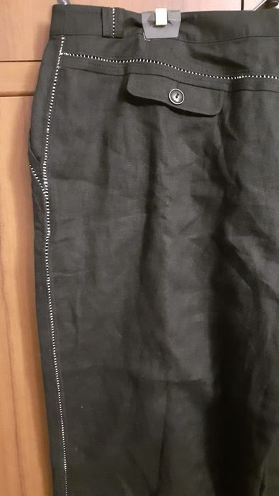 Spodnie damskie 100 %len, nowe, pas 98 cm