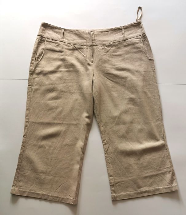 Lniane rybaczki ETAM beżowe 44/46 XL/XXL