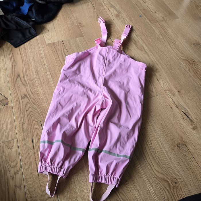 Spodnie ogrodniczki przeciwdeszczowe wodoodporne sztormiak 86 92 guma