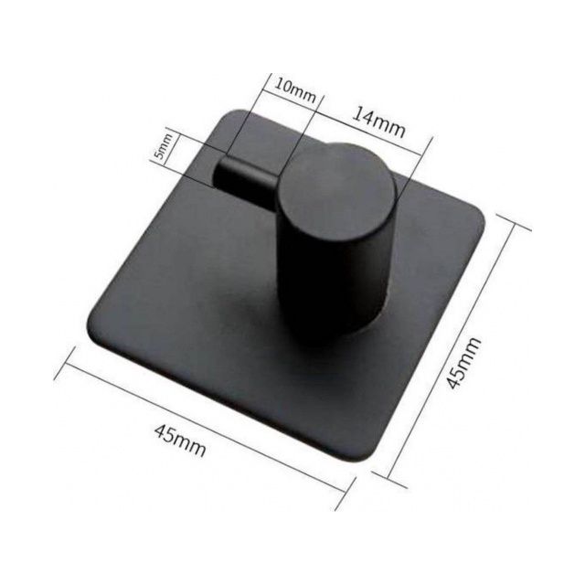 5 x Haczyki Metalowe  Łazienkowe Samoprzylepne Czarne