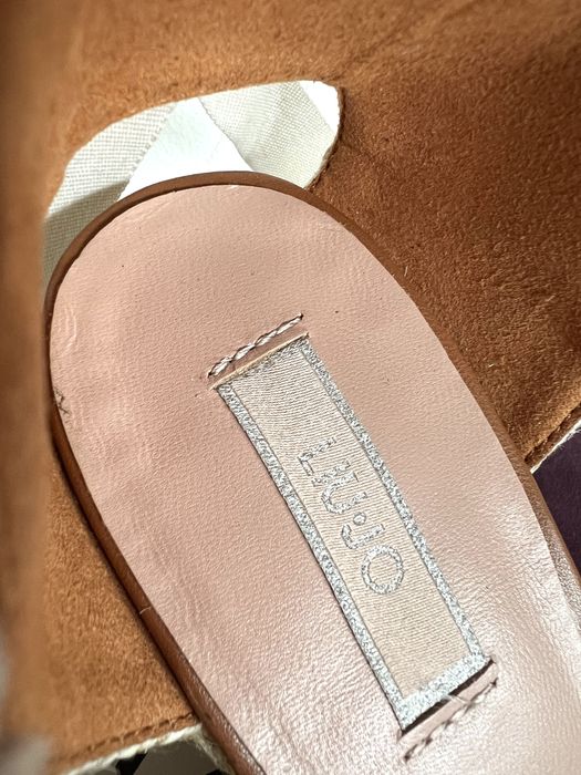 Lju Jo 40 buty na koturnach espadryle beżowe brąz wiązane platformy