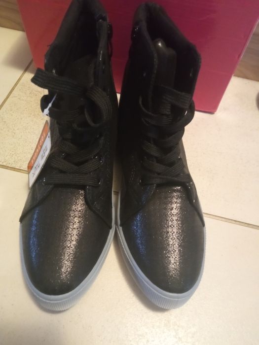 Sneakersy botki damskie na koturnie 40