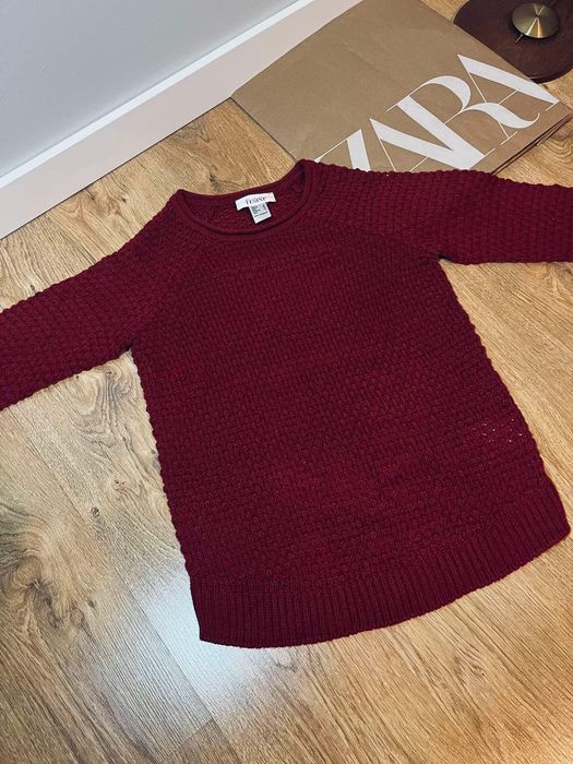 Tesini S 36 bordowy ciepły sweter zimowy elegancki