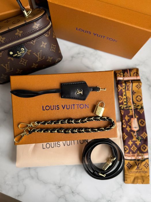 Сумочка жіноча бочонок Louis Vuitton vanity луі вітон коричнева сумка