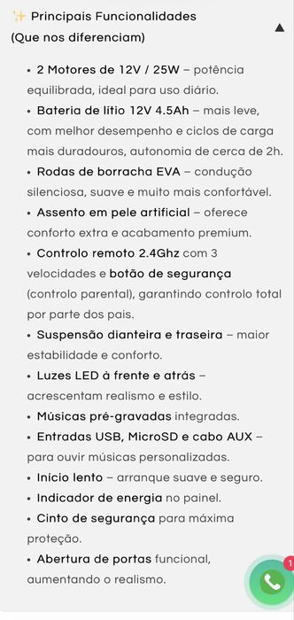 Carro eletrico para criança