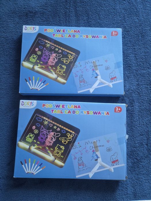 2x Tablica podświetlana do rysowania malowania LED USB + mazaki